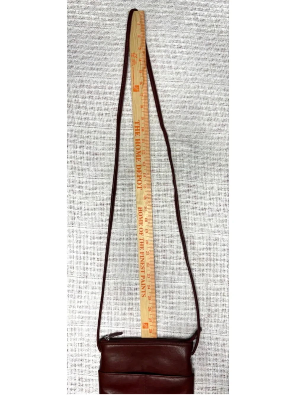 ili New York marbled Red Genuine Leather Crossbody Mini Sac Organizer BAG EUC